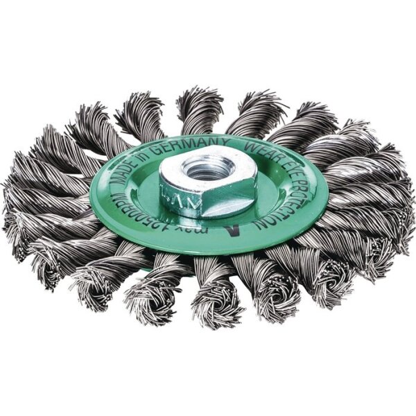 Lessmann Rundbürste Ø 125 mm Drahtstärke 0,50 mm Edelstahl glatt 14 mm 12500 min-¹ 1