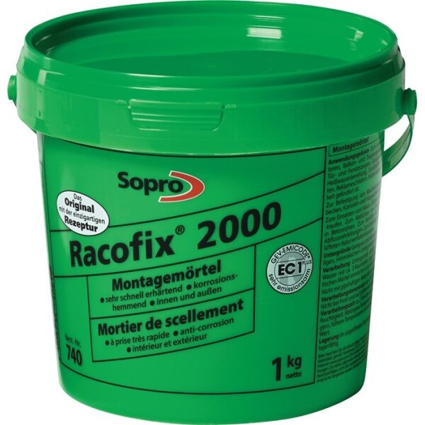 Sopro Montagemörtel Racofix® 2000 1:3 Raumteile (Wasser/Mörtel) 1 kg Eimer