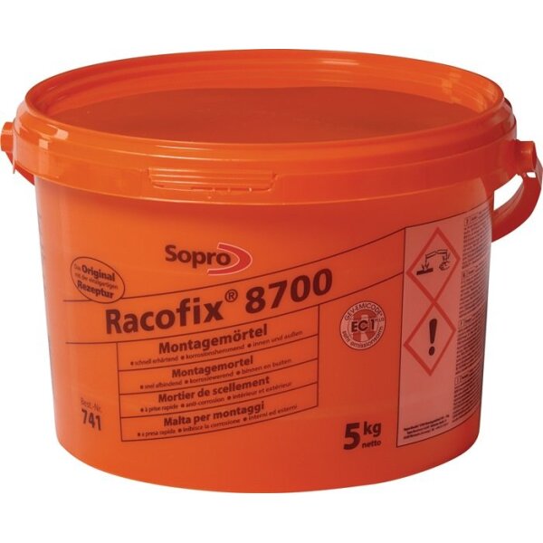 Sopro Montagemörtel Racofix® 8700 1:3 Raumteile (Wasser/Mörtel) 5 kg Eimer