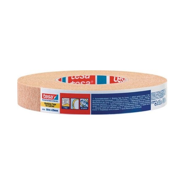 Tesa Kreppband tesakrepp® 4319 stark gekreppt hellbraun Länge 50 m Breite 25 mm Rolle