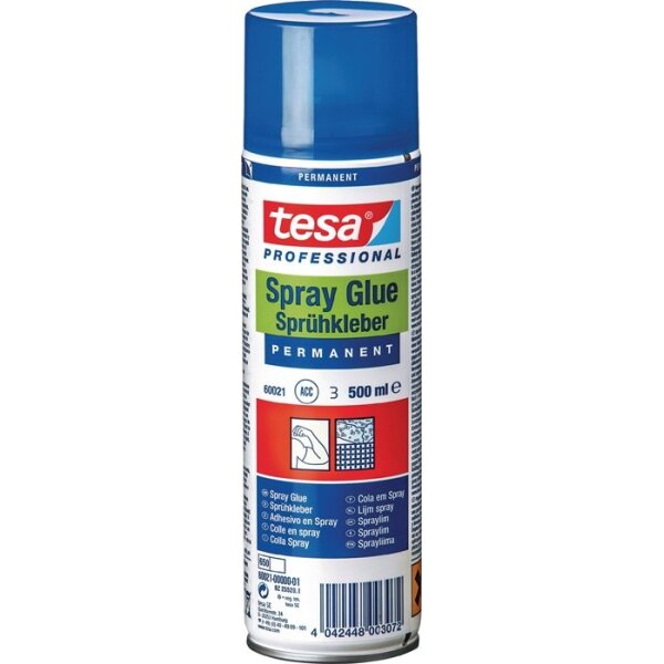 Tesa Sprühkleber permanent 60021 transparent 500 ml Spraydose