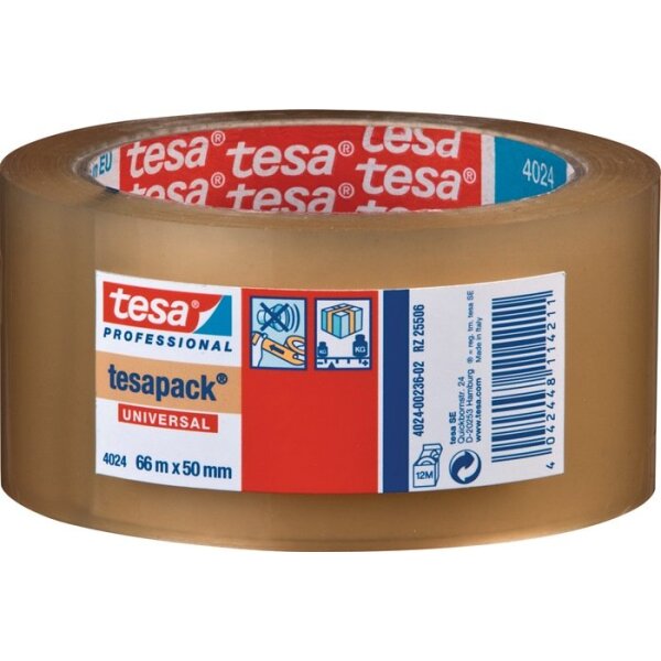 Tesa Verpackungsklebeband PP tesapack® 4024 farblos Länge 66 m Breite 50 mm Rolle