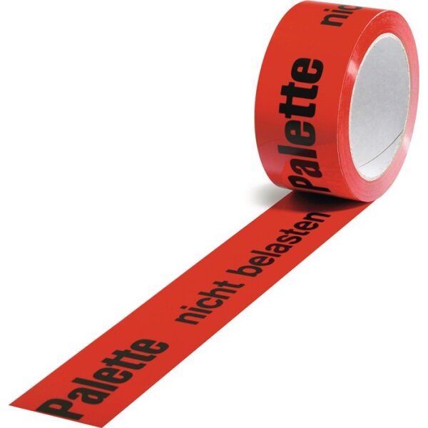 Transpak Warnklebeband PP Palette nicht belasten Länge 66 m, Breite 50 mm rot Rolle