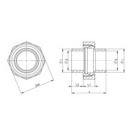Anschweißverschraubung EN 10226-1 NPS 114,3 Zoll fl.dichtend 83mm 30mm 26,5mm