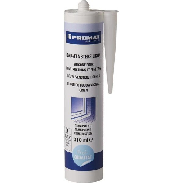 Promat chemicals Bau-/Fenstersilikon transparent 310 ml Kartusche
