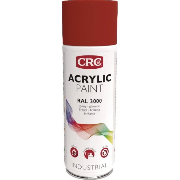 Crc Farbschutzlackspray ACRYLIC PAINT feuerrot glänzend RAL 3000 400 ml Spraydose