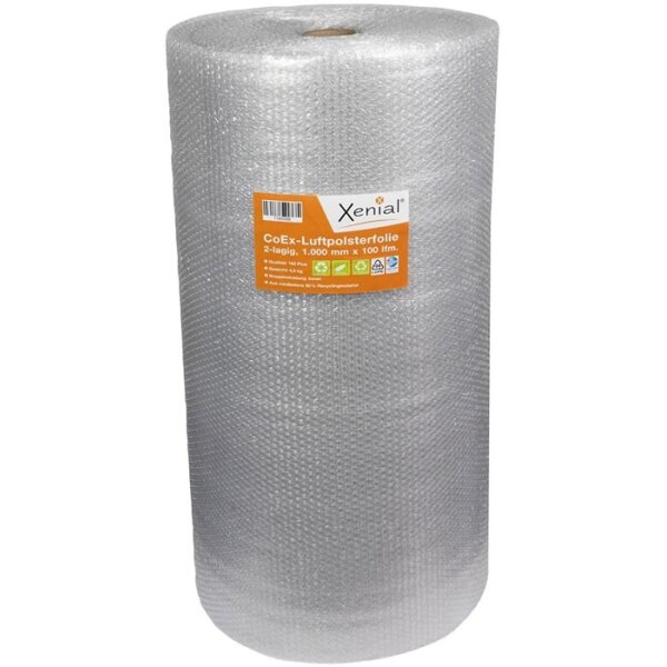 Transpak Luftpolsterfolie Breite 1000mm Länge 100m 2-lagig grau