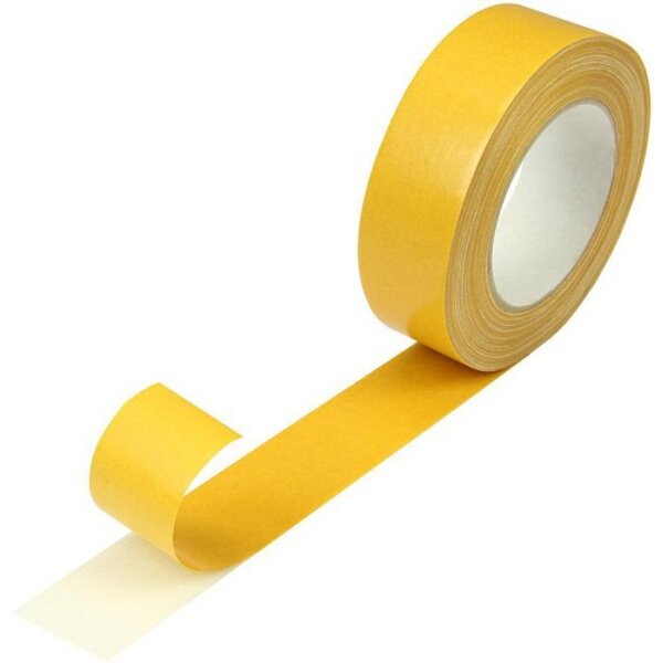 Transpak Messeklebeband doppelseitig Breite 38mm Länge 25m Stärke 250µ gelb Baumwollzellgewebe