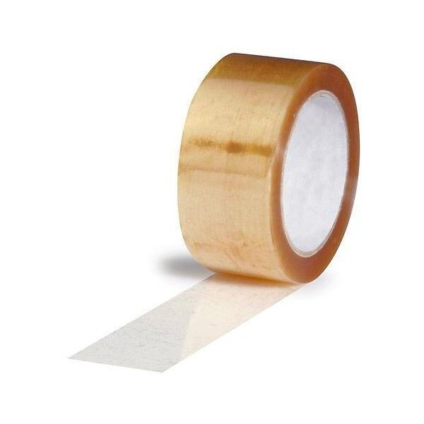 Transpak Klebeband Breite 50mm, Länge 66m, Stärke 60µ PP transparent Kautschuk-Kleber leise abrollbar