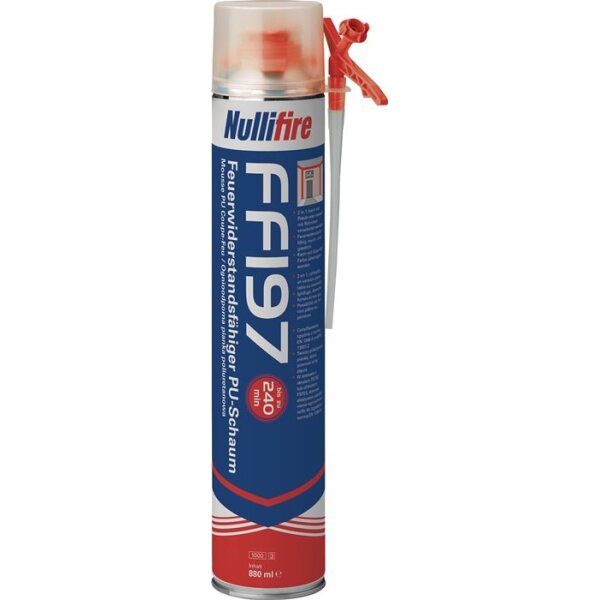 Nullifire 1K-Montageschaum FF197 880 ml B1 grau mit Einweghandschuhen Dose