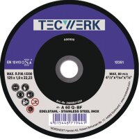Tecwerk Trennscheibe Action D125x1mm gerade INOX Bohrung...