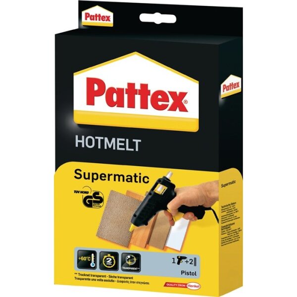 Pattex Heißklebepistole Supermatic Klebeleistung 4,5 g/min 7-10 min 11 mm