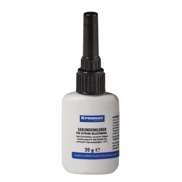 Promat chemicals Sekundenkleber für extreme Belastungen 20 g farblos Flasche