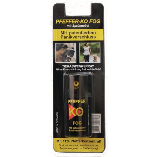 Tierabwehrspray PFEFFER-KO FOG 40ml m.Gürtelclip Spraydose BALLISTOL