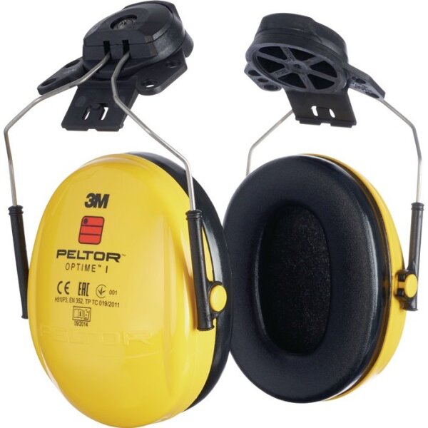 3m Gehörschutz PELTOR™ OPTIME™ I EN 352-3:2020 SNR 26 dB für Helm mit 30mm-Schlitz mit 2 Dichtungsringen und Dämmkissen Paar