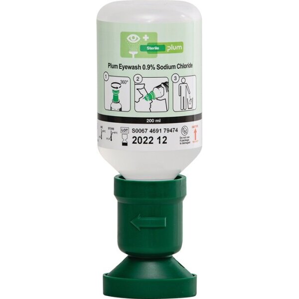 Plum Augenspülflasche 200 ml 3 Jahre (ungeöffnete Flasche) DIN EN15154-4