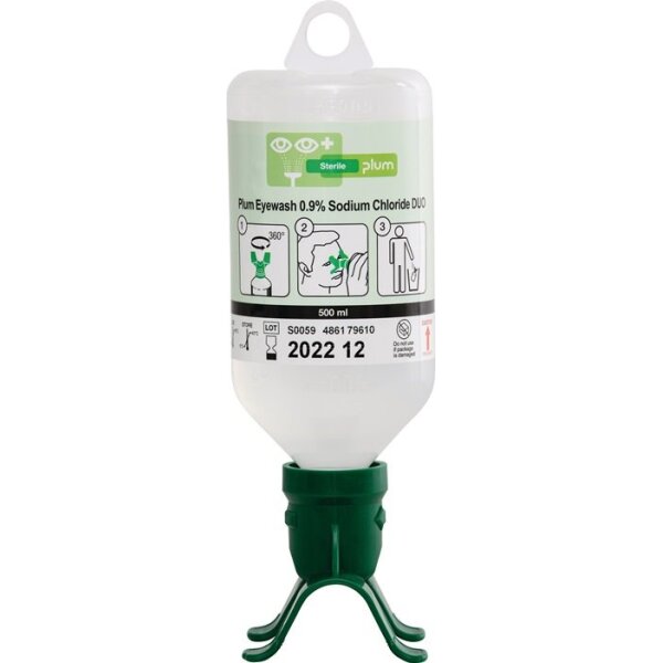Plum Augenspülflasche DUO 0,5 l 3 Jahre (ungeöffnete Flasche) DIN EN15154-4