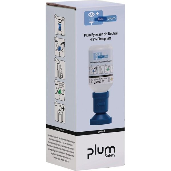 Plum Augenspülflasche pH Neutral 200 ml 3 Jahre (ungeöffnete Flasche) DIN EN15154-4