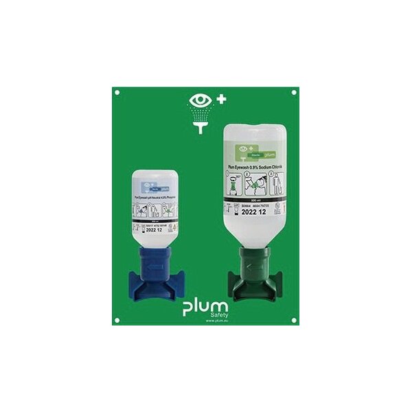 Plum Augennotfallstation 1x200 ml pH Neutral,1x0,5l Augenspülung