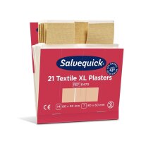 Salvequick Pflasterstrips Salvequick Textilpflaster extra groß 6 Nachfüllpack je 21 St.