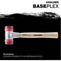 Schonhammer BASEPLEX L.270mm Kopf-D.25mm hart HO Celluloseacetat rot HALDER