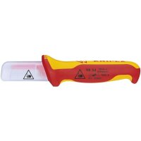 Knipex Kabelmesser Länge 190 mm Klingenlänge 50 mm Klingenrücken mit Kunststoffüberzug VDE 68 g Mehrkomponentengriff