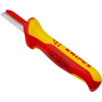 Knipex Kabelmesser Länge 190 mm Klingenlänge 50 mm Klingenrücken mit Kunststoffüberzug VDE 68 g Mehrkomponentengriff