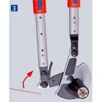 Knipex Kabelschere Werkzeuglänge 570 - 770 mm Kopf brüniert Mehrkomponenten-Hüllen