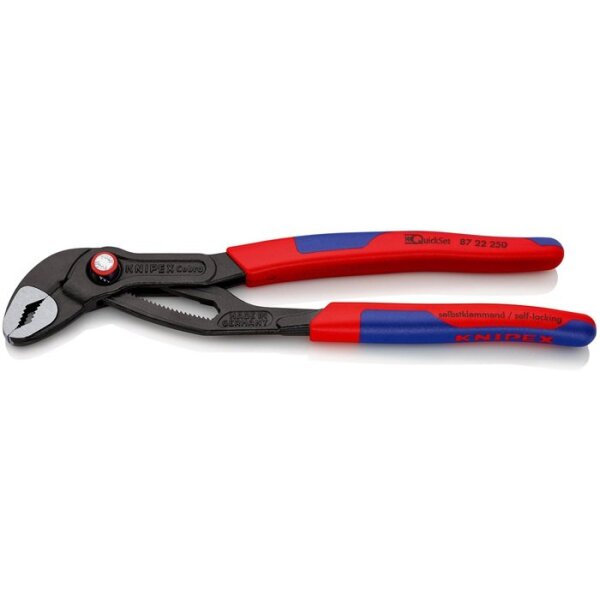 Knipex Wasserpumpenzange Cobra® Länge 250 mm Spannweite 46 mm poliert Mehrkomponenten-Hüllen QuickSet