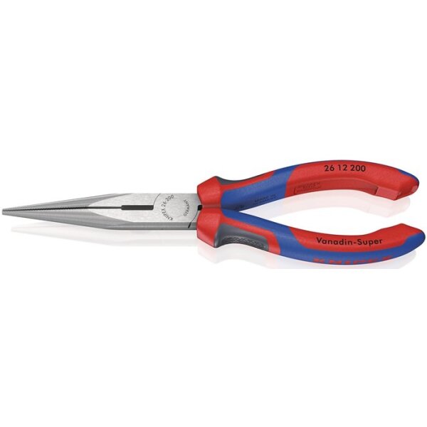 Knipex Flachrundzange Länge 200 mm poliert gerade Comfort-Griff