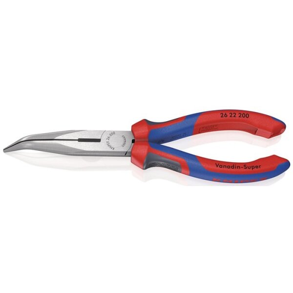 Knipex Flachrundzange Länge 200 mm poliert 40° gewinkelt Comfort-Griff
