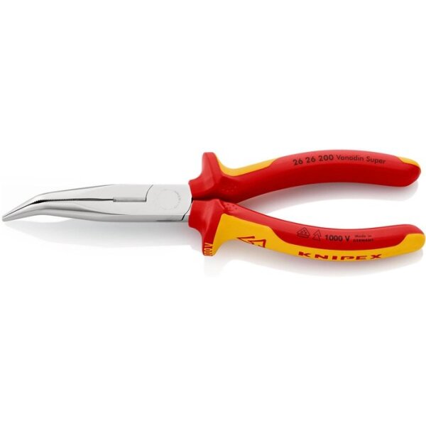 Knipex Flachrundzange Länge 200 mm 40° gewinkelt VDE Mehrkomponenten-Hüllen