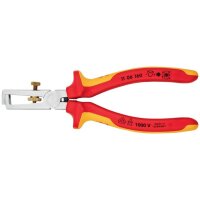 Knipex Abisolierzange Länge 160 mm VDE verchromt Mehrkomponenten-Hüllen mit Öffnungsfeder
