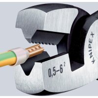 Knipex Aderendhülsenzange Gesamtlänge 180 mm 0,5 - 6,0 (AWG 20 - 10) mm² poliert Kunststoffüberzug für Aderendhülsen