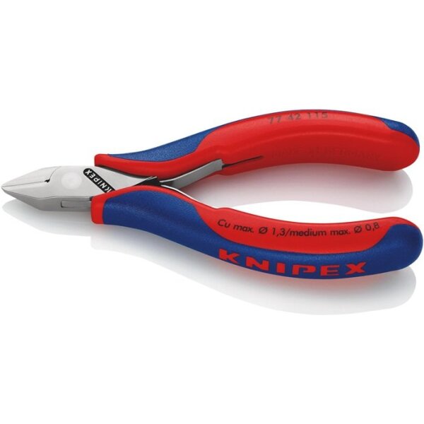 Knipex Elektronik-Seitenschneider Länge 115 mm Form 4 Facette nein Mehrkomponenten-Hüllen spiegelpoliert