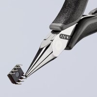 Knipex Elektronik-Greifzange Gesamtlänge 115 mm ESD flachrunde Backen spiegelpoliert Form 2 Mehrkomponenten-Hüllen