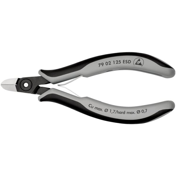 Präzisions-Elektronik-Seitenschneider L.125mm Form 0 Facette ja,sehr kl. ESD