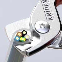 Knipex Kabelschere Länge 160 mm Kopf verchromt VDE Mehrkomponenten-Hüllen Form 1