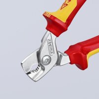 Knipex Kabelschere Länge 160 mm Kopf verchromt VDE Mehrkomponenten-Hüllen Form 1