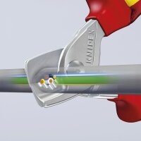Knipex Kabelschere Länge 160 mm Kopf verchromt VDE Mehrkomponenten-Hüllen Form 1