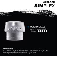 Schonhammer SIMPLEX L.300mm Kopf-D.30mm hart HO Weichmetall silber HALDER