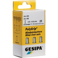 Blindnietmutter PolyGrip® Nietschaft dxl 9x18mm M6 STA 25 St.GESIPA