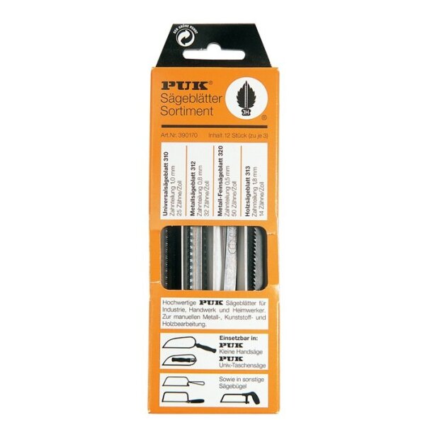 Puk Sägeblattsortiment 390170 12-teilig universell, Metall, Holz, Metall (fein)
