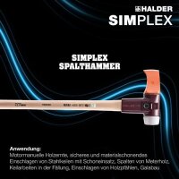 Halder Spalthammer SIMPLEX 4100 g Stiellänge 850 mm Hickory