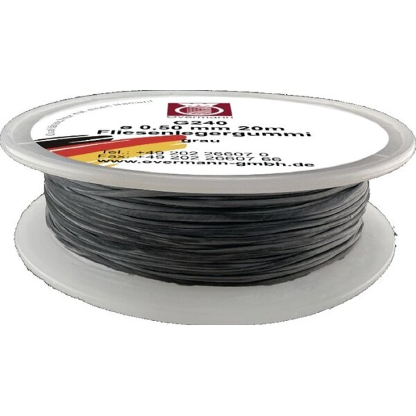 Overmann Fliesenlegergummi Länge 20 m Stärke 0,5 mm passend für Spannecken grau