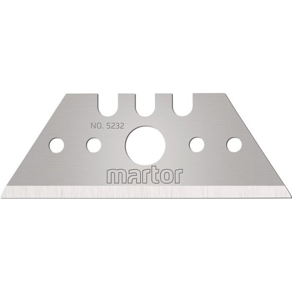 Martor Trapezklinge Nr. 5232 L53xB19xS0,63mm mit Lochung 10 Stück / Spender