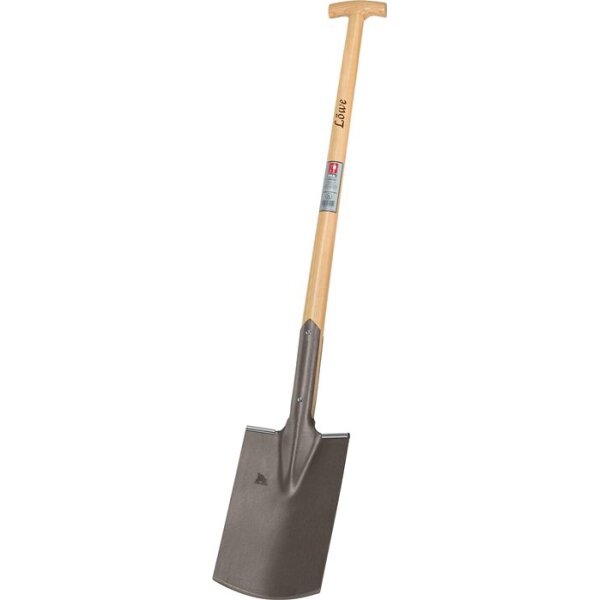 Ideal Bauspaten LÖWE 285 x 185 / 180 mm Größe 2 Gärtner Form mit Trittschutz und Eschen-T-Stiel