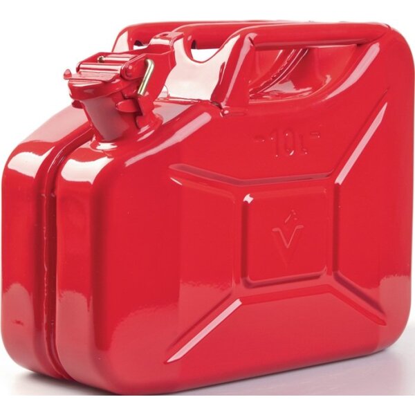 Valpro Kraftstoffkanister 10 l Feuerrot RAL 3000 Stahlblech 0,9 mm L345xB165xH275mm