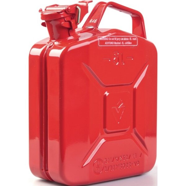 Valpro Kraftstoffkanister 5 l Feuerrot RAL 3000 Stahlblech 0,9 mm L230xB120xH310mm