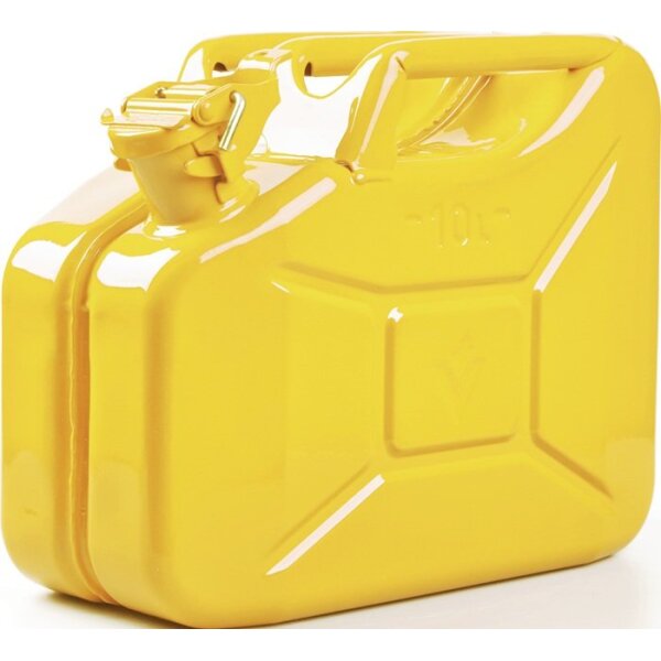 Valpro Kraftstoffkanister 10 l Zinkgelb RAL 1018 Stahlblech 0,9 mm L345xB165xH275mm